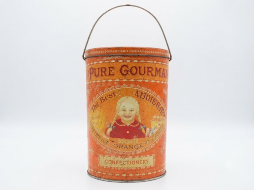 Ancienne boîte seau en métal La Cure Gourmande — Esprit cottage & brocante