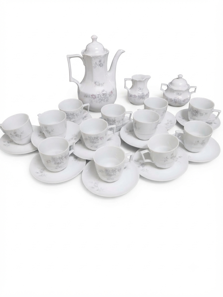 Grand service à café / thé 12 personnes en porcelaine de Bavière Bareuther Waldsassen