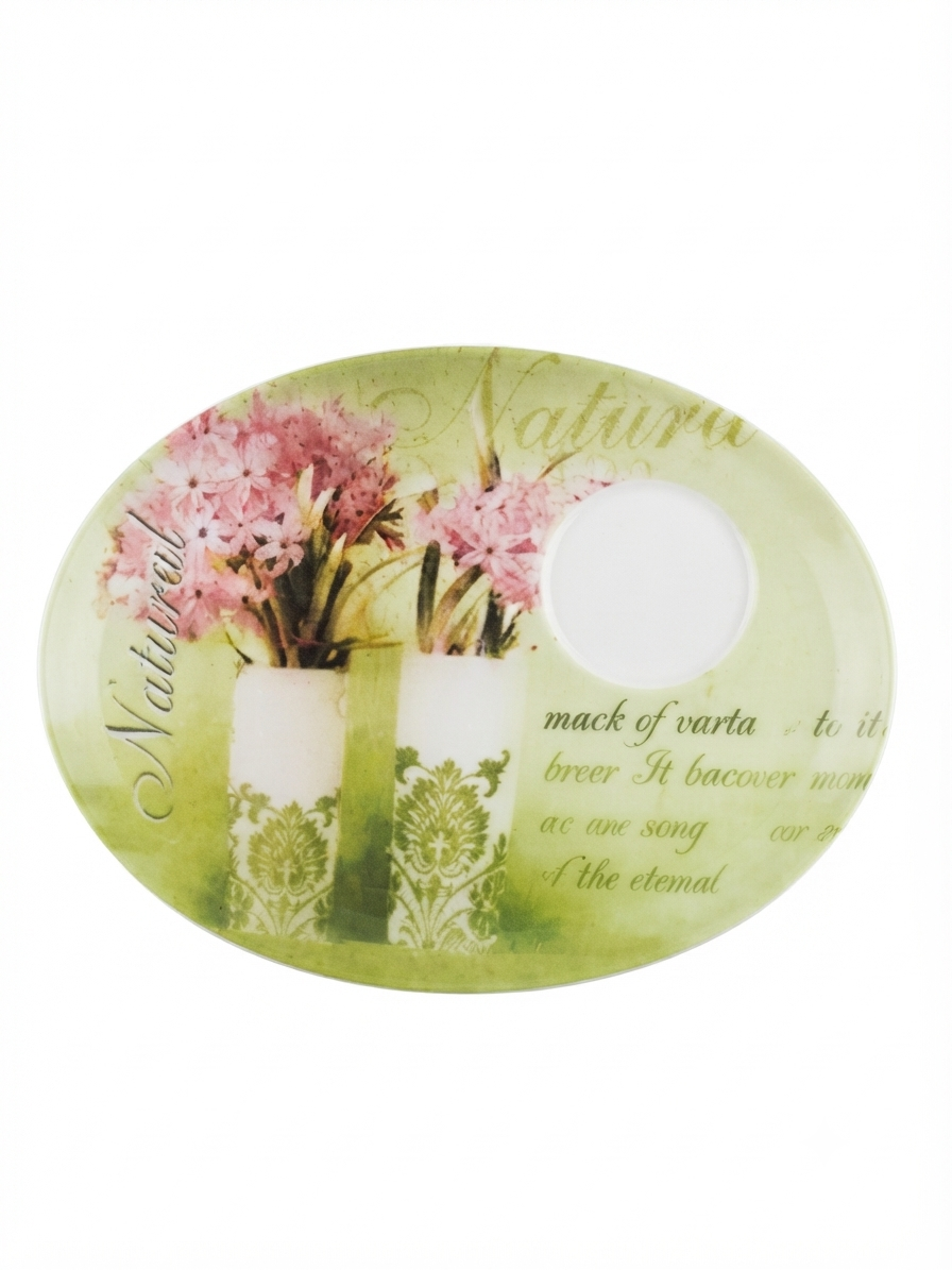Lot de 2 tasses et sous-tasses ovales esprit nature & campagne