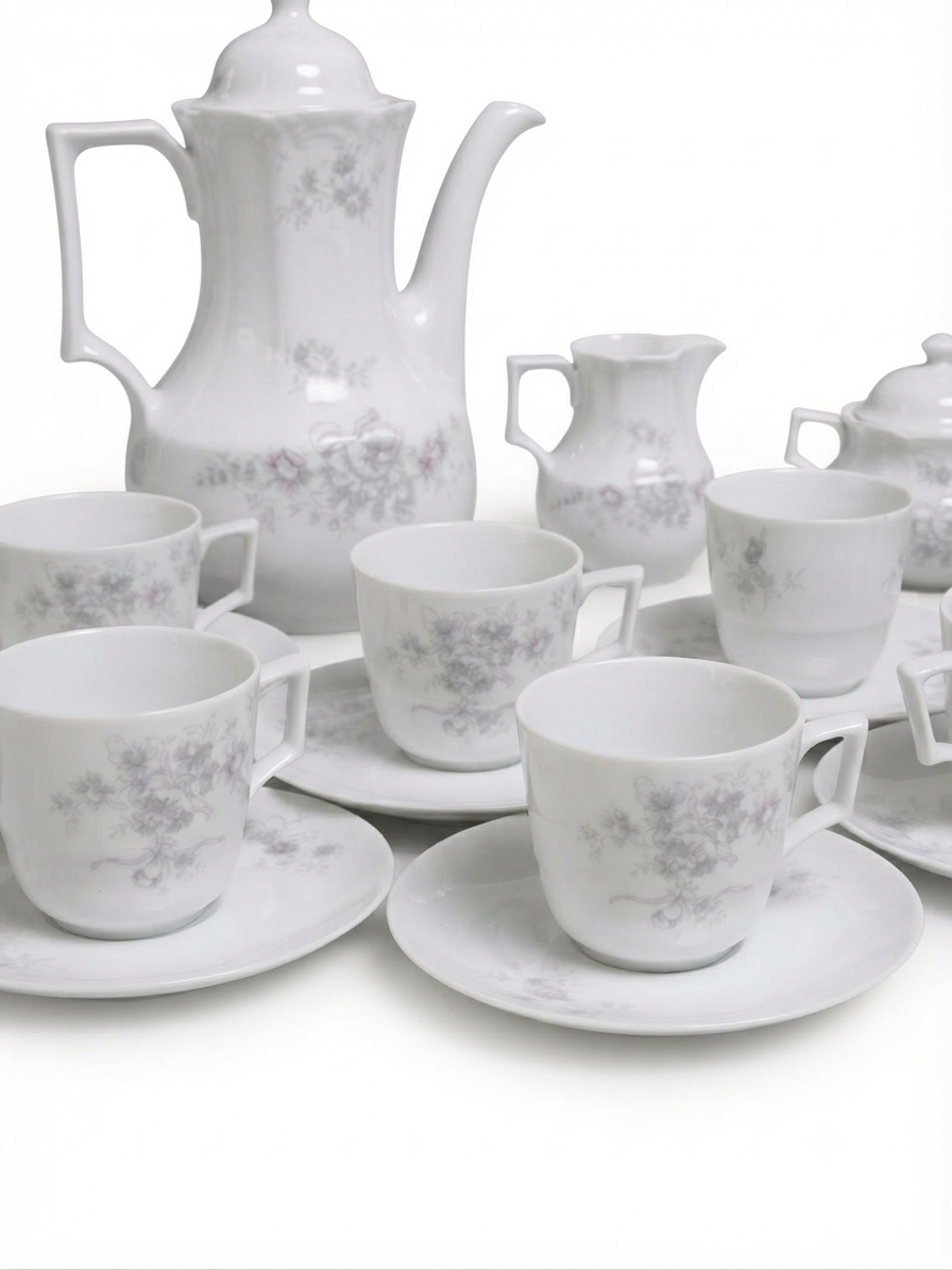 Grand service à café / thé 12 personnes en porcelaine de Bavière Bareuther Waldsassen