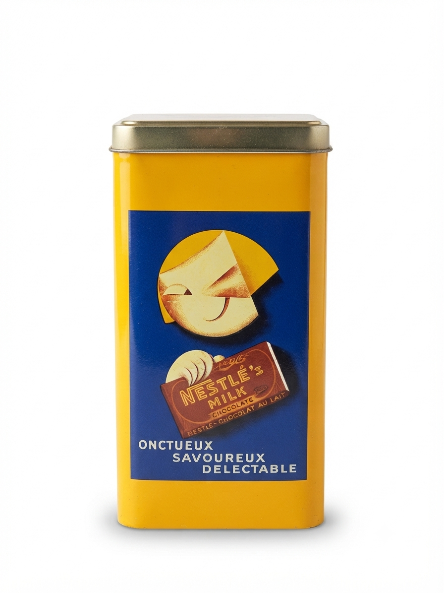 Boîte en métal vintage Nestlé's Milk – Déco rétro & art publicitaire (Hauteur 21 cm)