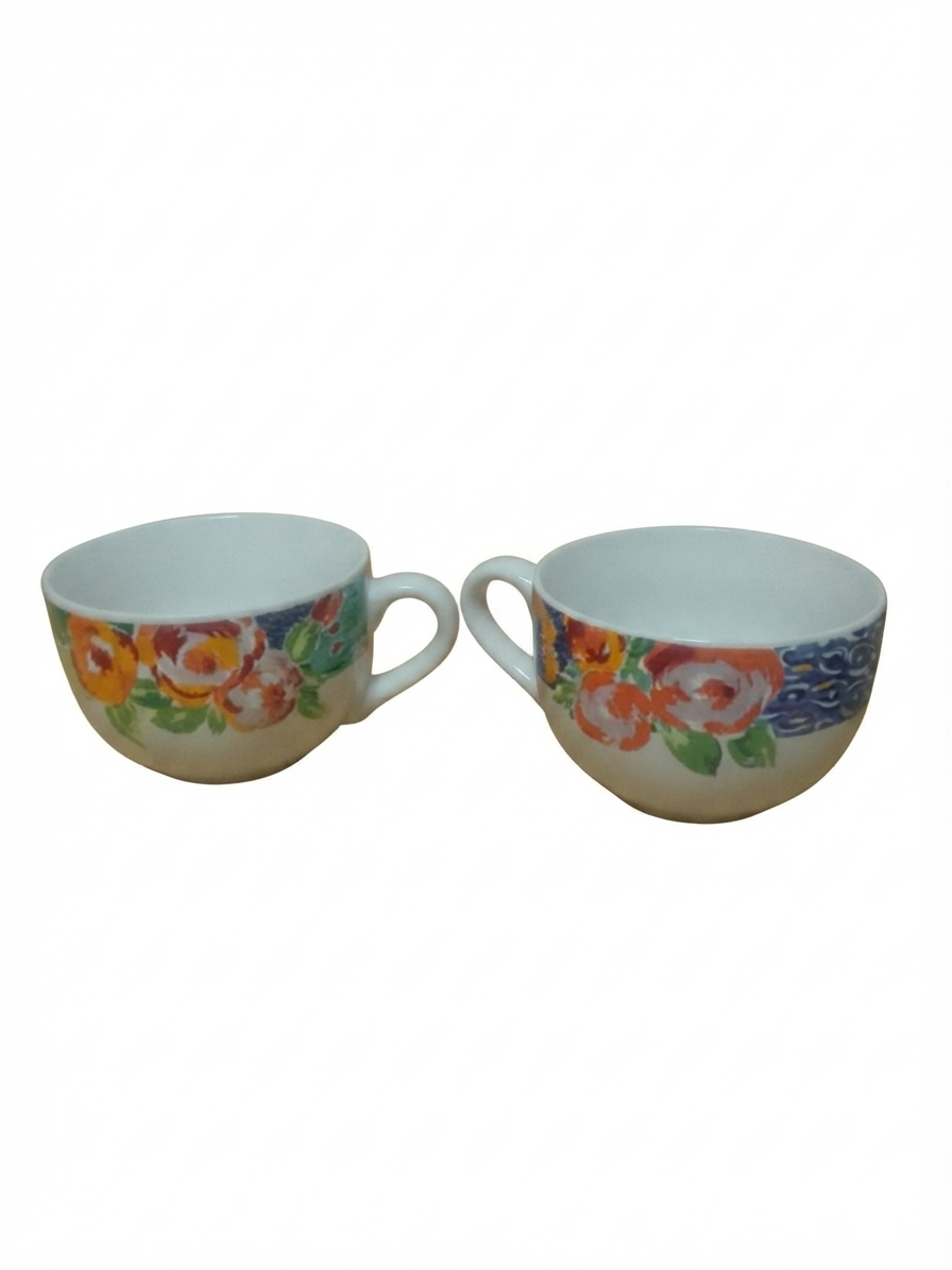 Duo de grandes tasses à déjeuner florales – MaryAnn Baker, Casual Dining