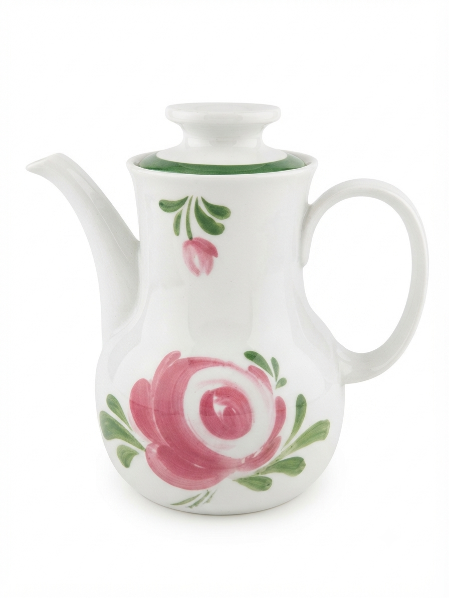 Grande verseuse ancienne en porcelaine Winterling Röslau Bavaria – Motif rose romantique