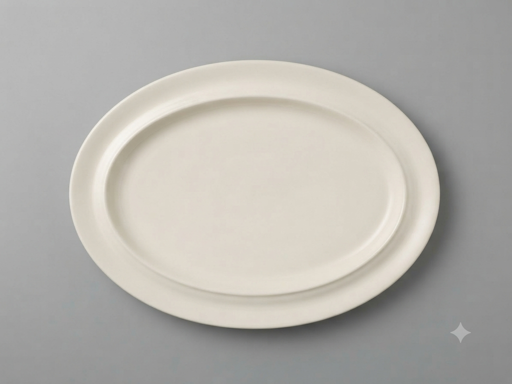 Plat de service ovale en faïence ancienne "Scène de sous-bois & faisans", art de la table cottage