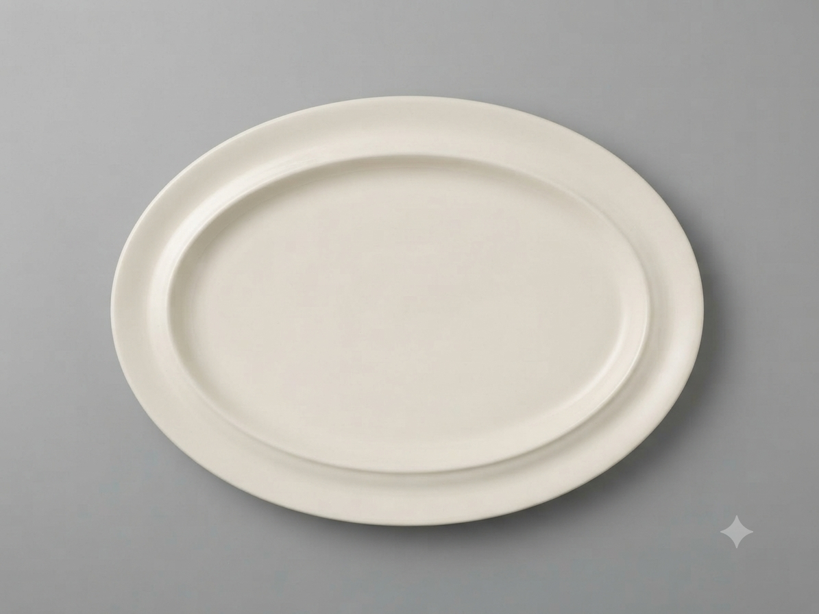 Plat de service ovale en faïence ancienne "Scène de sous-bois & faisans", art de la table cottage