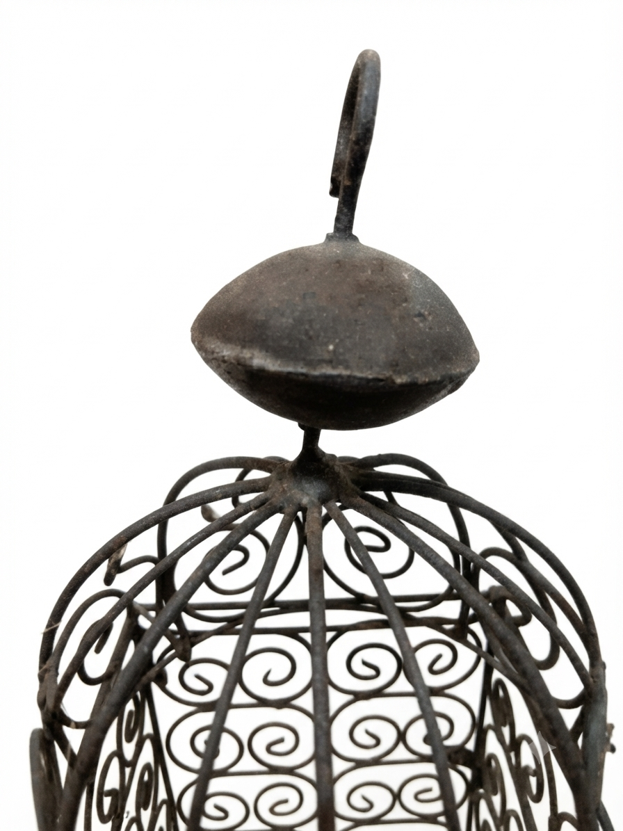 Grande lanterne cage en fer forgé 41 cm – Déco vintage & campagne