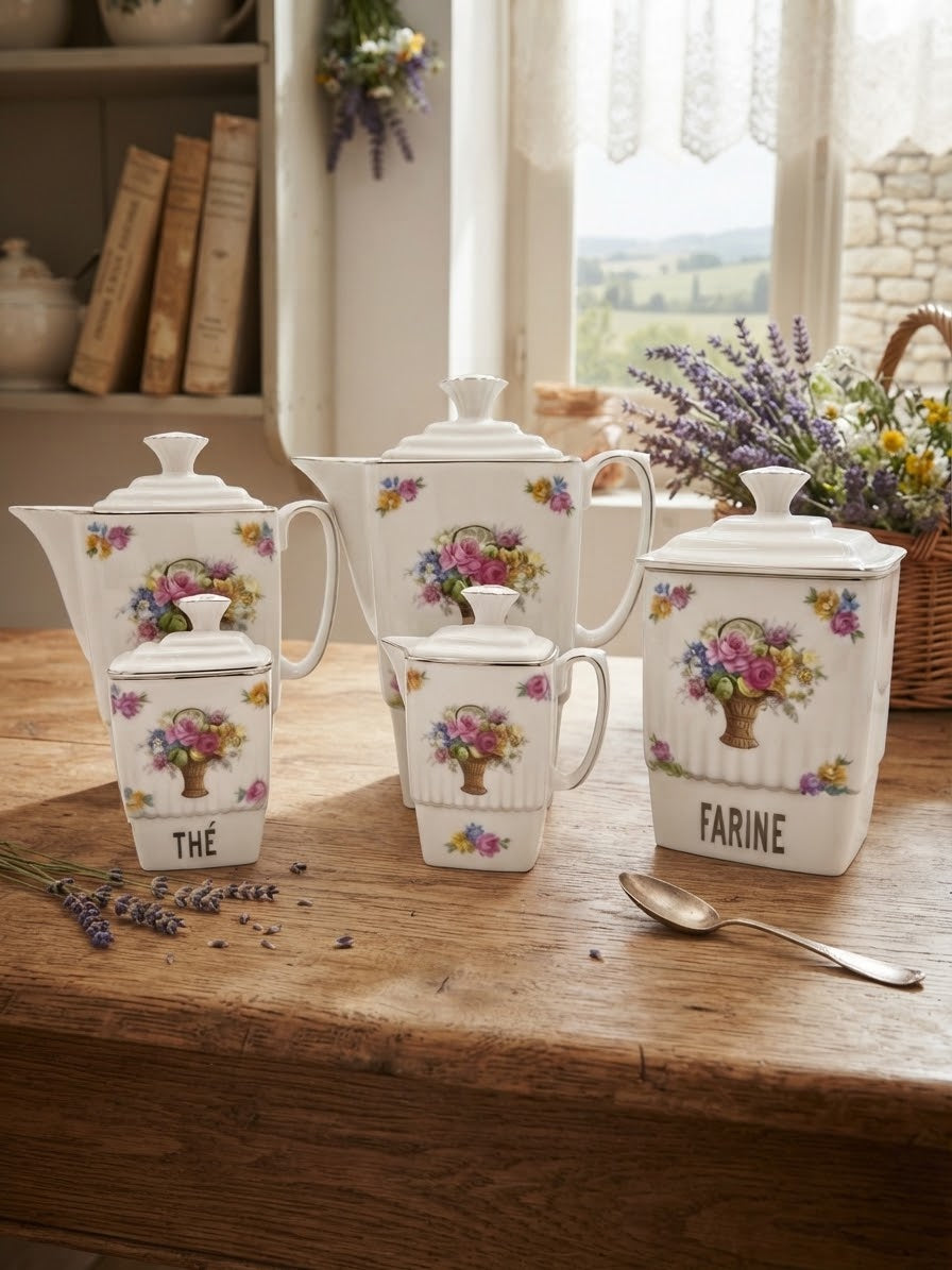 Service de cuisine romantique campagne chic – Porcelaine florale