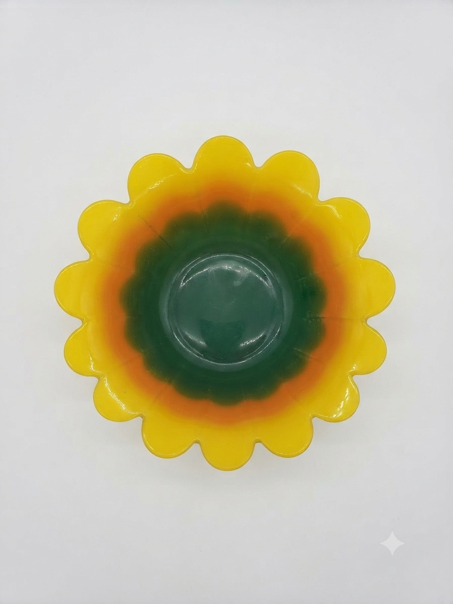 Coupelle en verre tournesol dégradé 35,5 cm