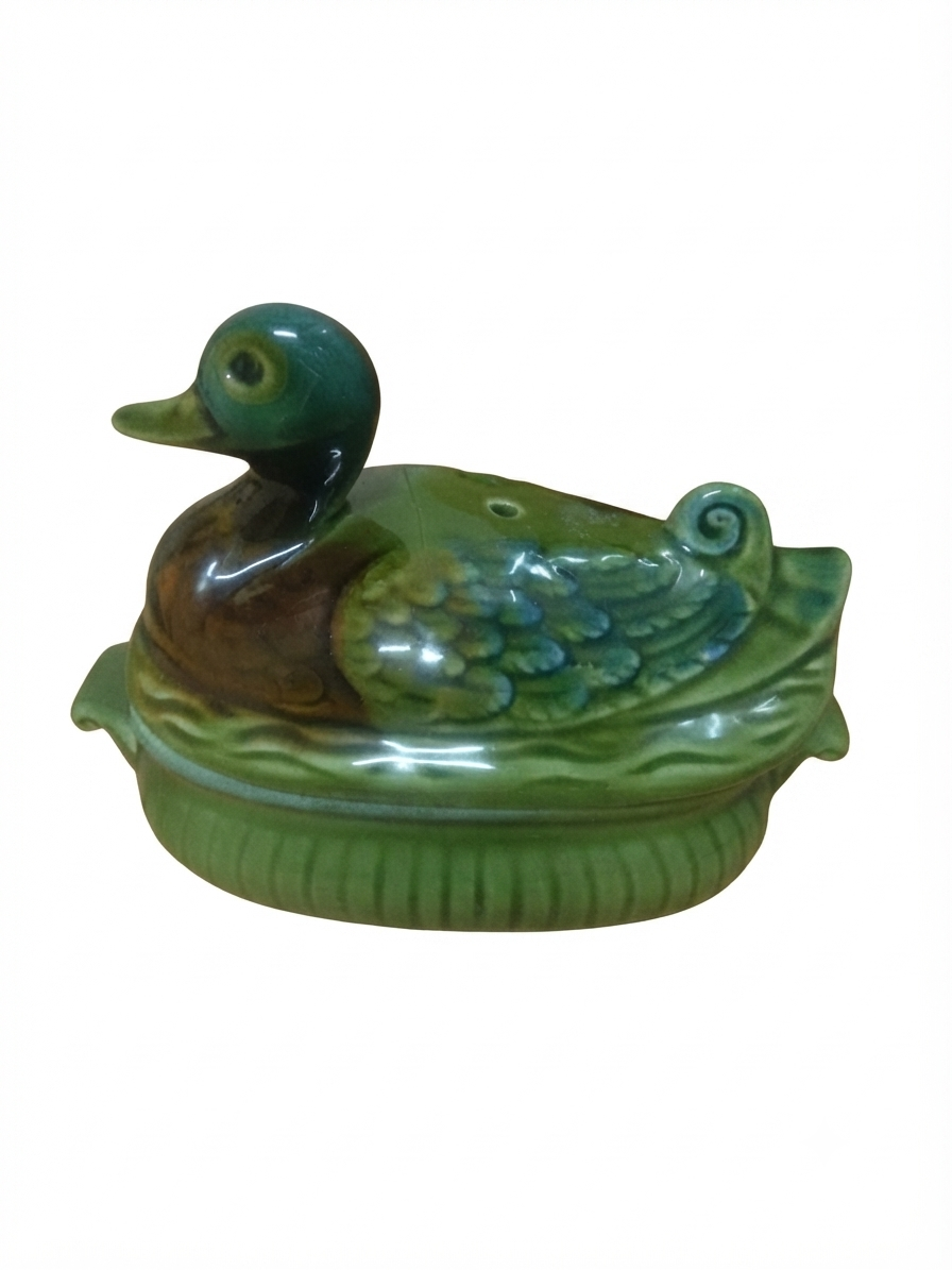 Canard faïence vintage France / Terre à feu Desvres