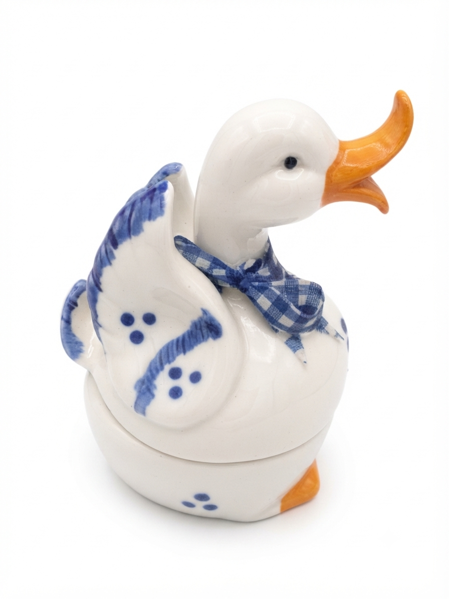 Boîte canard en céramique Atelier – Esprit cottage chic 14,5 cm