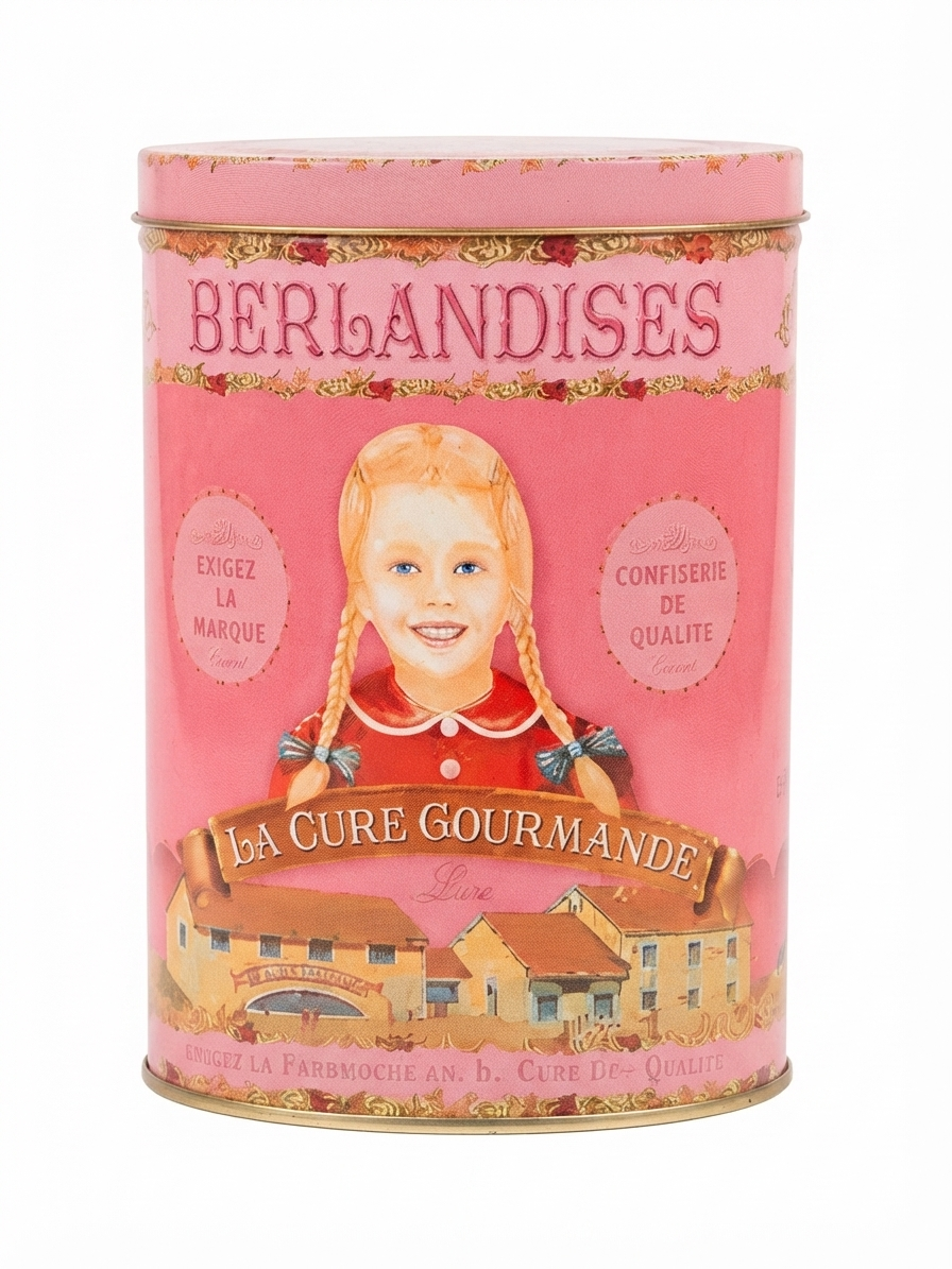 Ancienne boîte métallique ronde Berlandises 16.5cm - La Cure Gourmande
