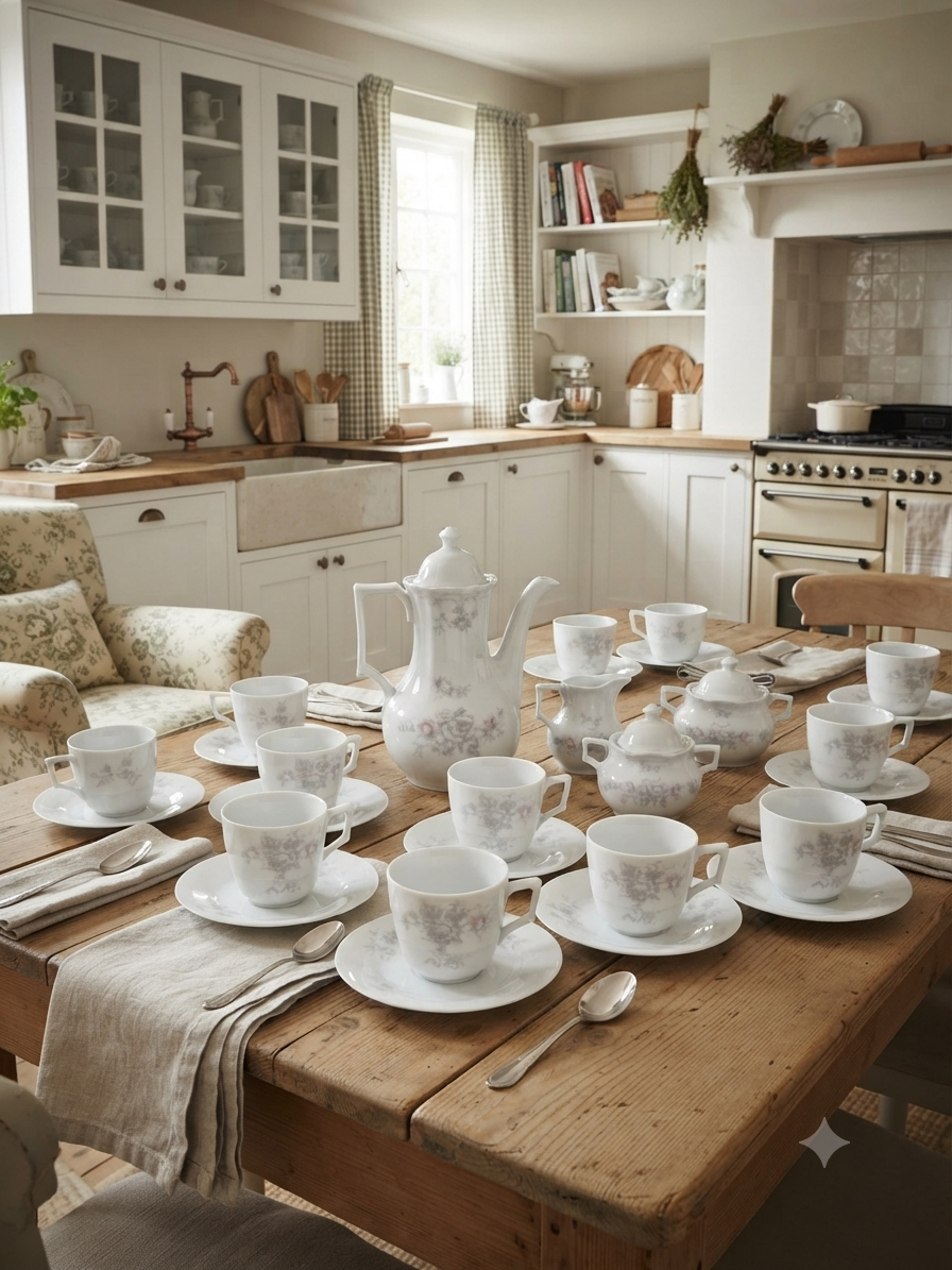 Grand service à café / thé 12 personnes en porcelaine de Bavière Bareuther Waldsassen