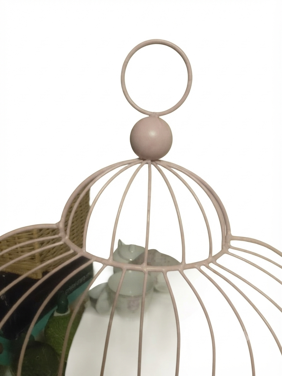 Étagère cage à oiseaux « Douceur poudrée » – Shabby & Poétique