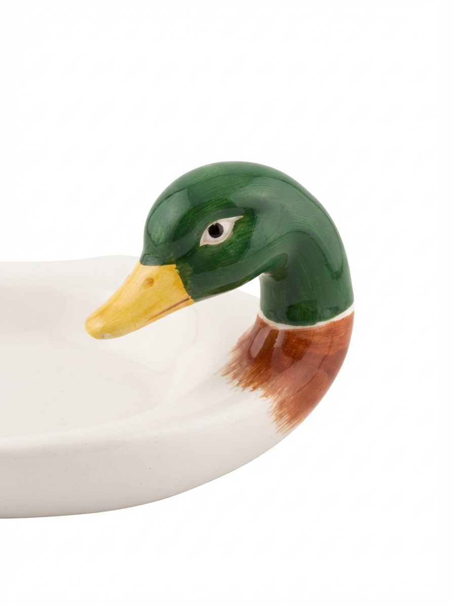 Coupe faïence vintage forme canard, style champêtre & cottage