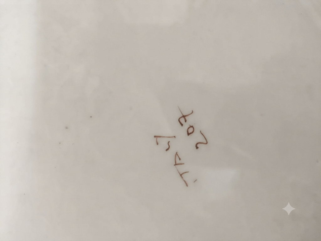 Grand plat rond en céramique peinte main - Style italien - Ø 33-34 cm - Réf 207