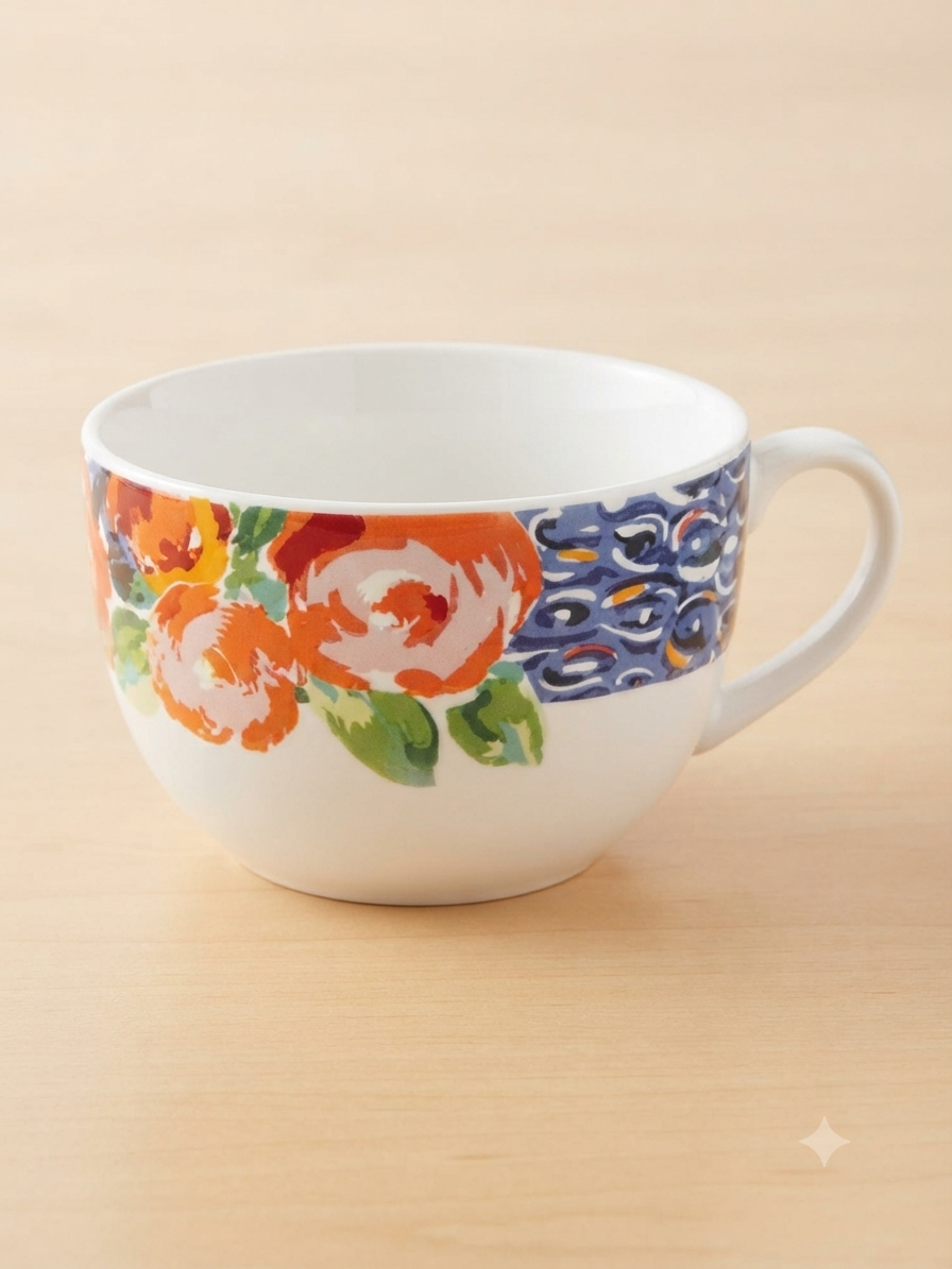 Duo de grandes tasses à déjeuner florales – MaryAnn Baker, Casual Dining