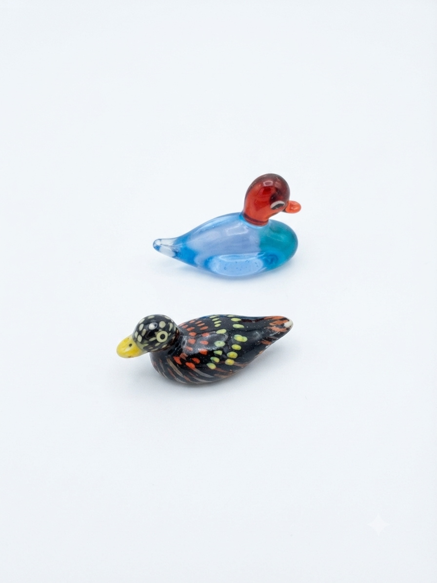 Lot de 9 Trésors : L'Étang Miniature (Faïence, Verre & Bois)