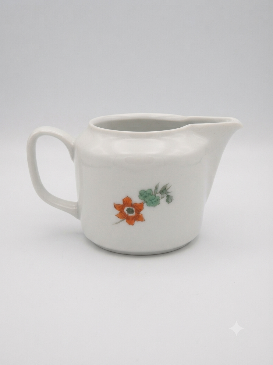 Service à thé vintage "European Tableware" en porcelaine florale orange