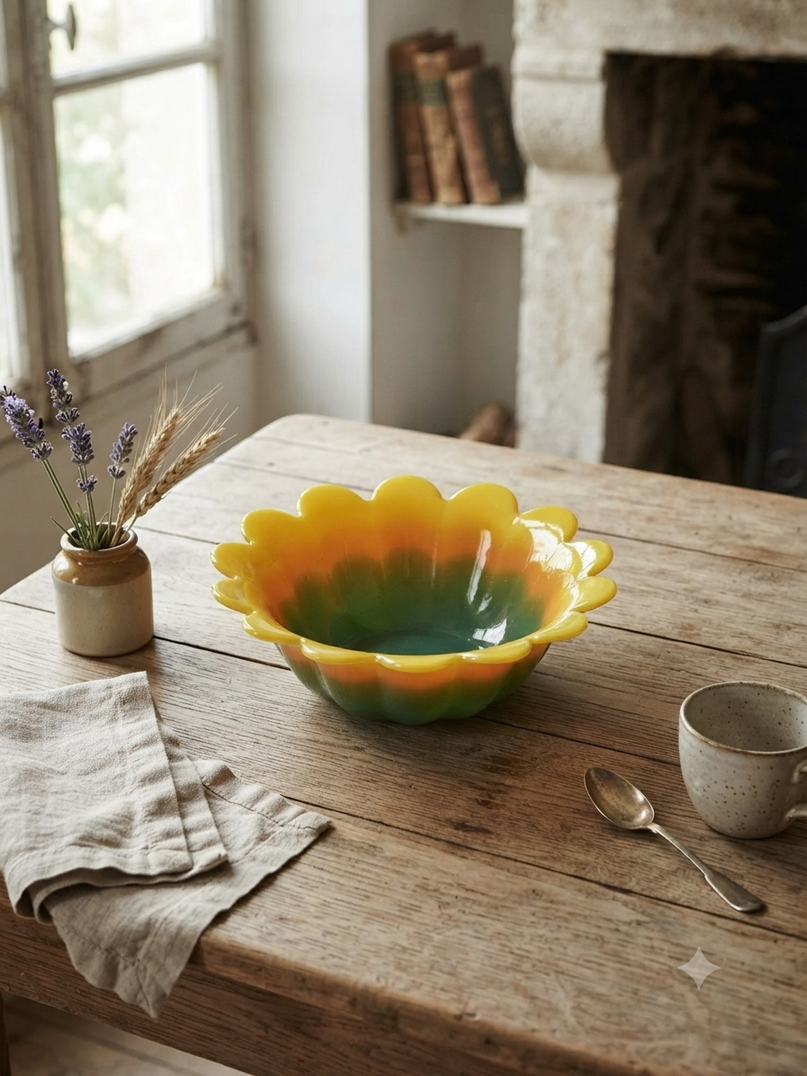 Coupelle en verre tournesol dégradé 35,5 cm