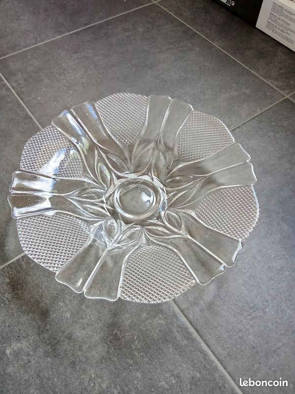 Plat Centre de Table Vintage en Cristal "Royale" - Cristal d'Arques