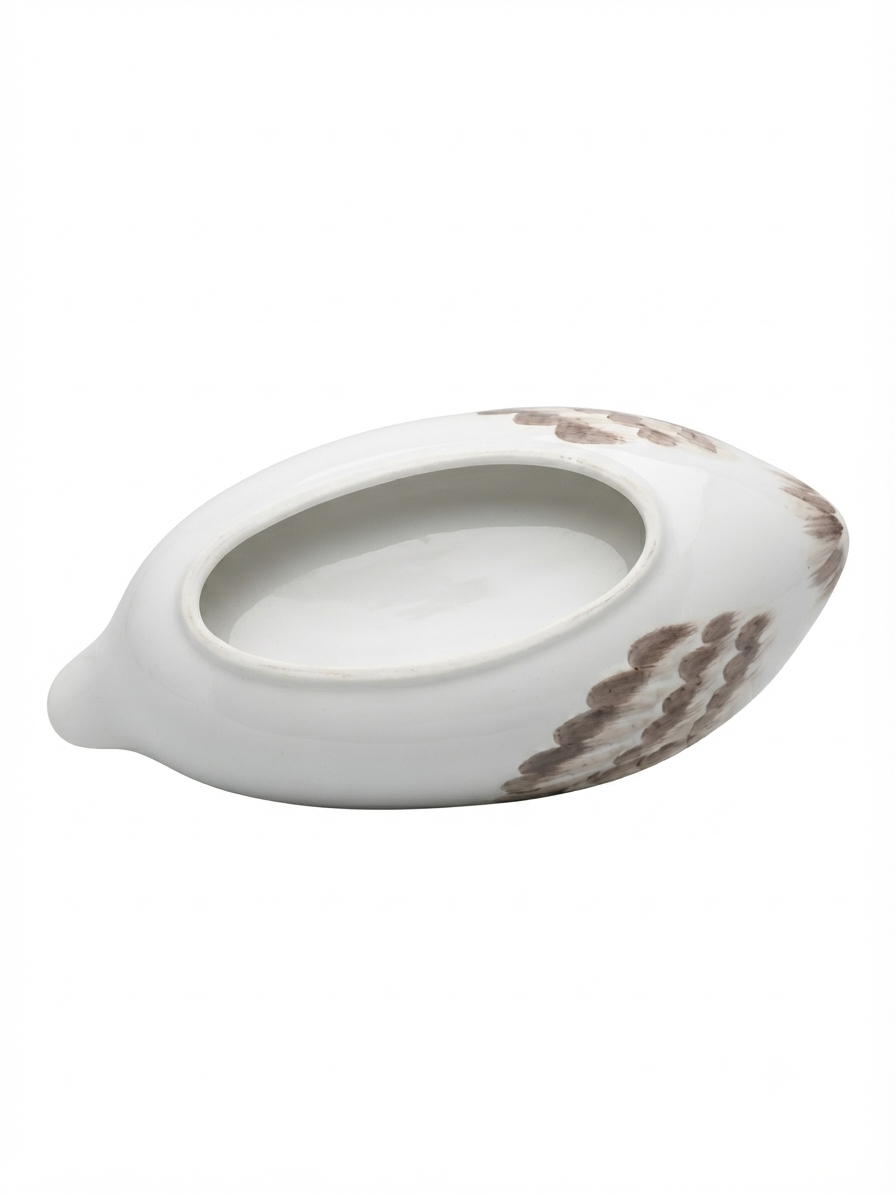 Coupe faïence vintage forme canard, style champêtre & cottage