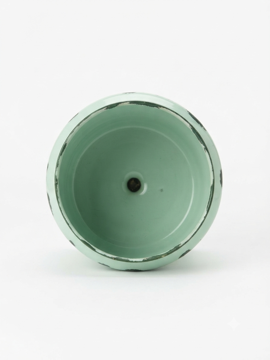 Grande cafetière ancienne en tôle émaillée bleu ciel pastel – Déco campagne cottage vintage
