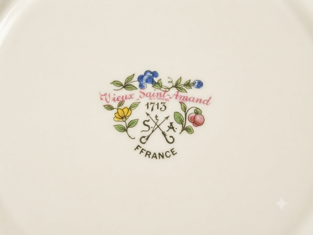Grand service de vaisselle romantique "Vieux Saint-Amand" (Modèle 1713)