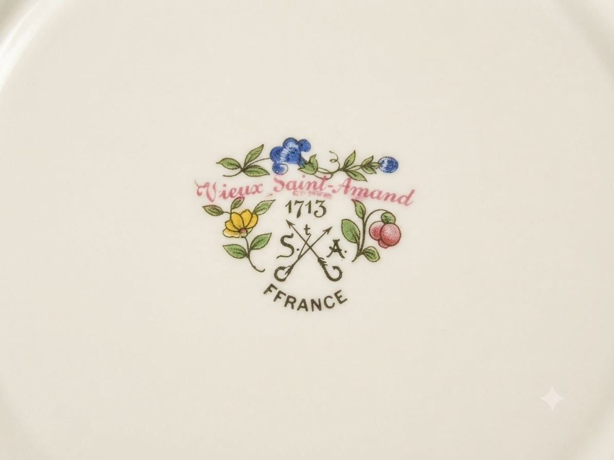 Grand service de vaisselle romantique "Vieux Saint-Amand" (Modèle 1713)