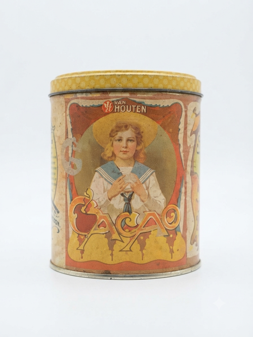 Boîte métal vintage Van Houten | Décor rétro enfants 13 cm
