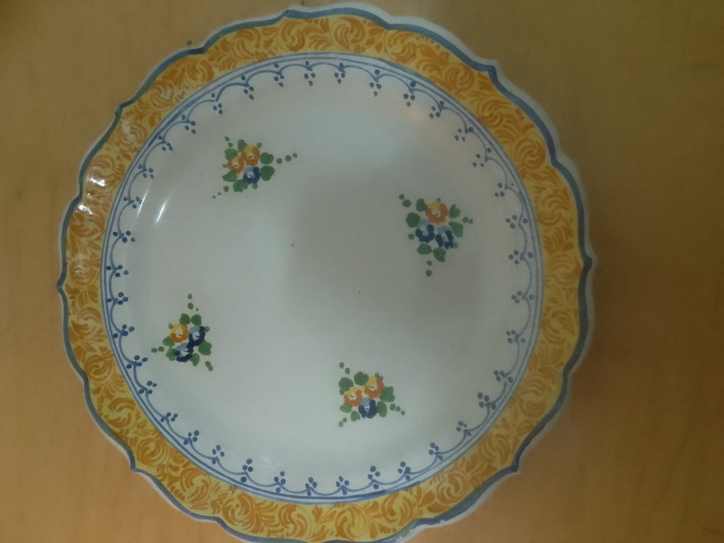 Grand plat rond en céramique peinte main - Style italien - Ø 33-34 cm - Réf 207