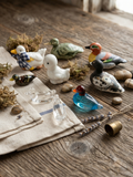 Lot de 9 Trésors : L'Étang Miniature (Faïence, Verre & Bois)