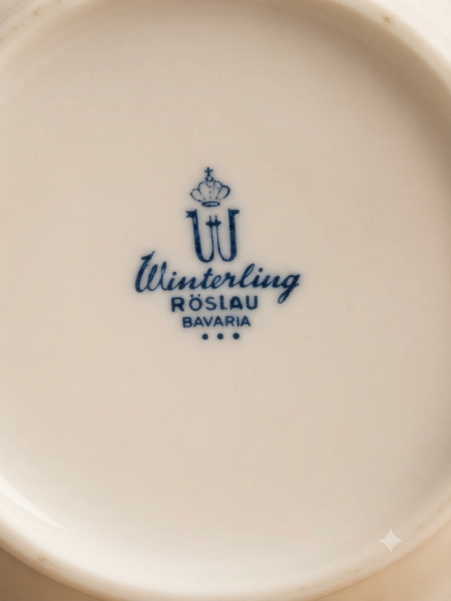 Grande verseuse ancienne en porcelaine Winterling Röslau Bavaria – Motif rose romantique