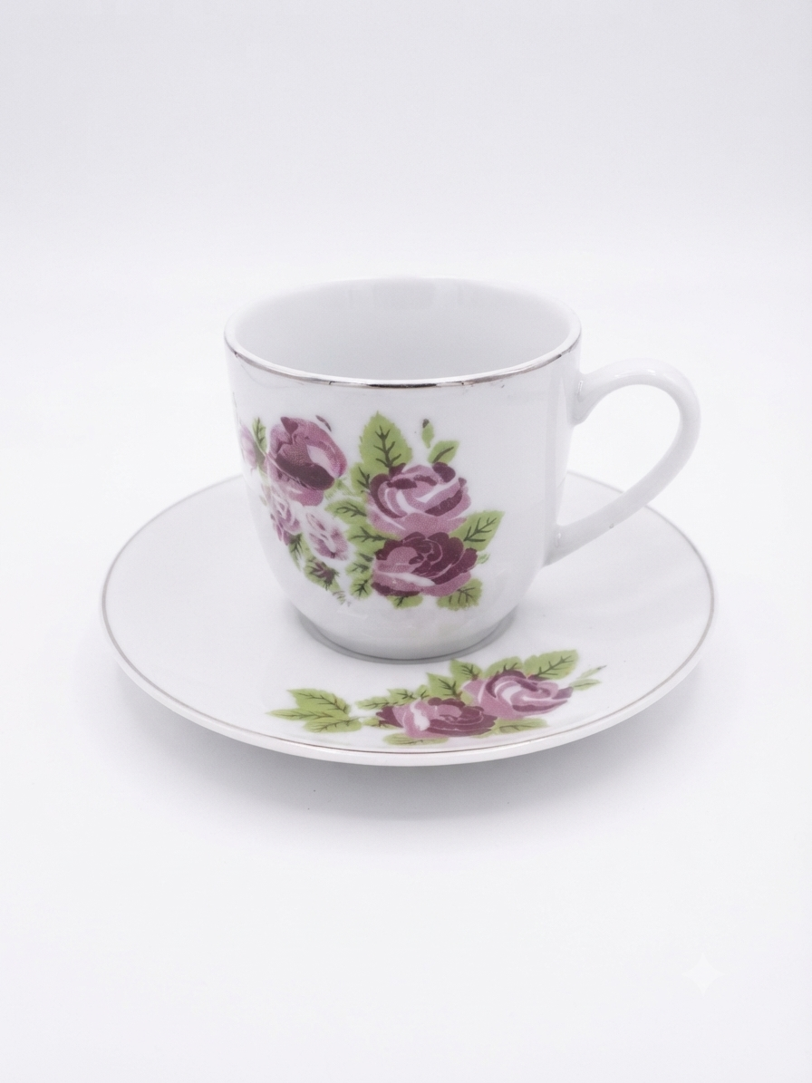 Ensemble tasse et soucoupe rétro – Esprit Cottage